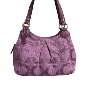 Coach GRAMERCY OP ART purple Quilted Purse mini Small Handbag #42949